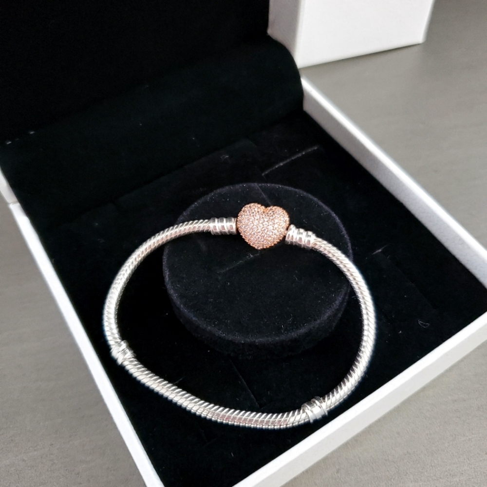 Pandora Pave Heart Charm Bracelet